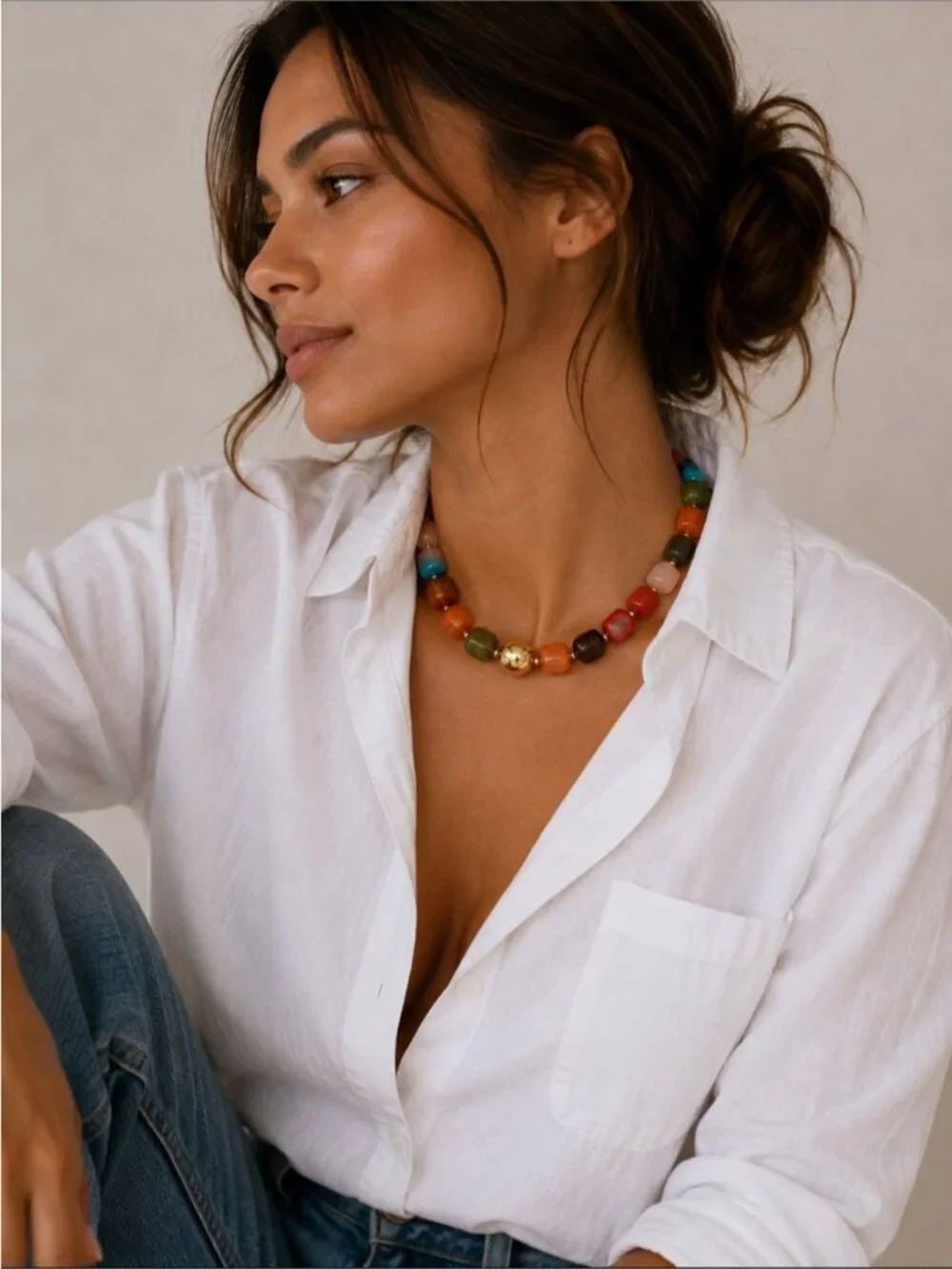 New! Mixed Beaded Dopamine Necklace NWOT